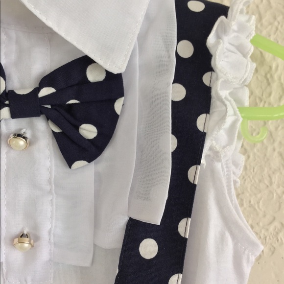 Polka Dots Overall Shorts -  2 Pcs - Set Size 3T - Picture 6 of 7